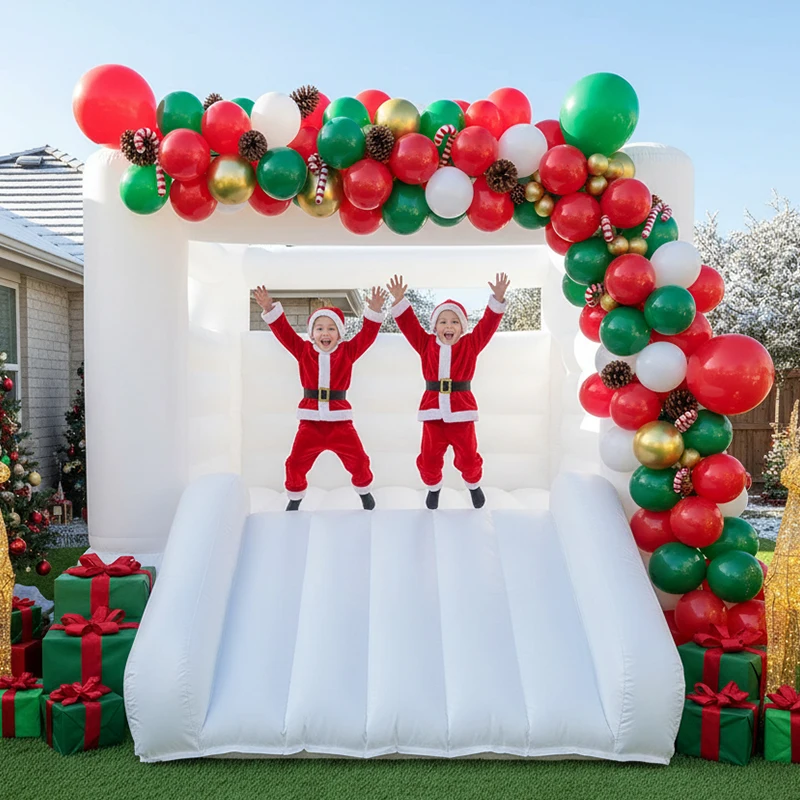 Neu eingetroffen: Weiße Hüpfburg 12' Oxford White Bounce House, anwendbar für Geburtstags-/Halloween-/Weihnachtsparty-Event