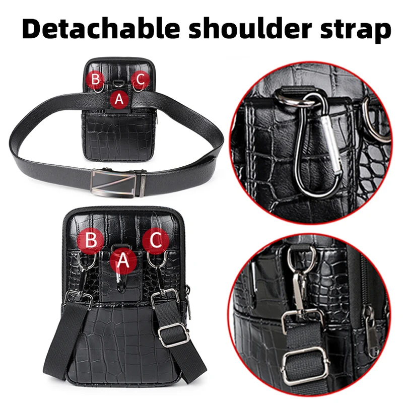 الرجال أنيق التمساح طباعة Crossbody حقيبة كتف محفظة حمل حقيبة الخصر الجلدية يرتدي حزام الرياضة في الهواء الطلق حقيبة سفر الأعمال