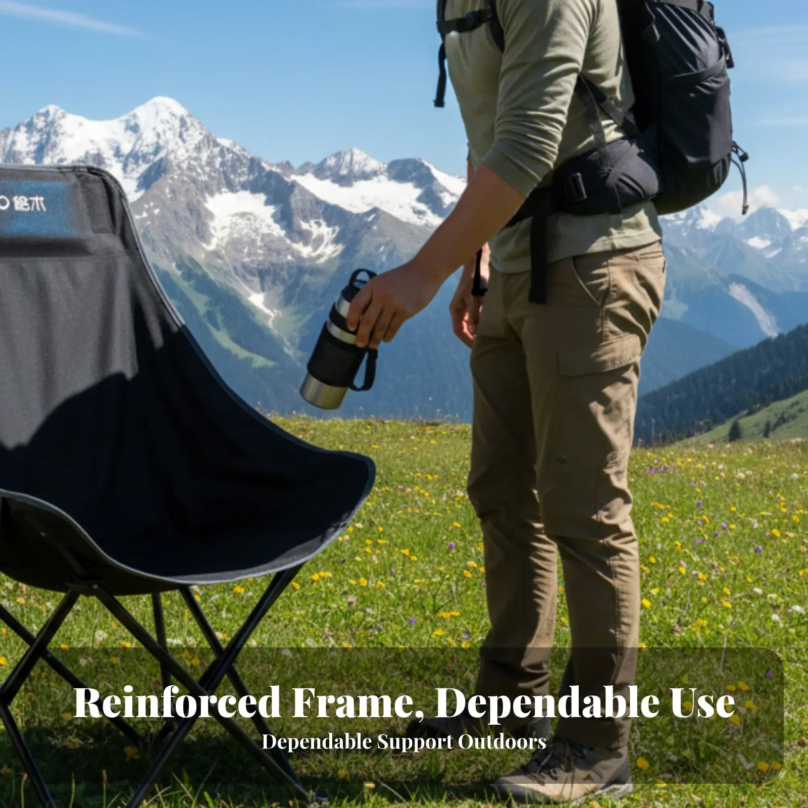 

Легкое складное кресло Highspine Moon Chair с мягким сиденьем и уникальным дизайном Erand Departnomic для туристов, любителей активного отдыха и пикников