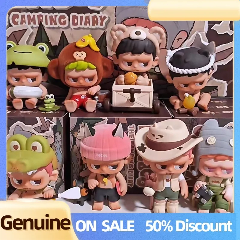 

Genuine Monboo Camping Dairy Series Pvc Blind Box Doll Garage Kit Room Desktop Ornament Collection Trendy Toy Girl Birthday Gift
