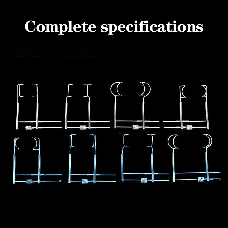 Otwieracz powiek, podpórka powiek, otwieracz narożników oczu, otwieracz śrubowy, uszczelnienie klamry, regulowany instrument okulistyczny, narzędzie chirurgiczne