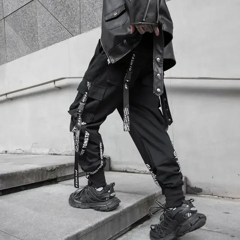 Trousers Man Street Stacked Cargo Pants For Men Black Autumn Hip Hop Cheap Big Size Clothing Y2k Baggy Luxury With Trend Unique