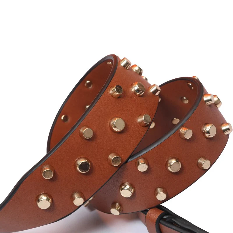 Leather Bag Replacement Strap Adjustable Metal Rivet Handbag Shoulder Straps Bag Belt Handle Crossbody Purse DIY Accessories