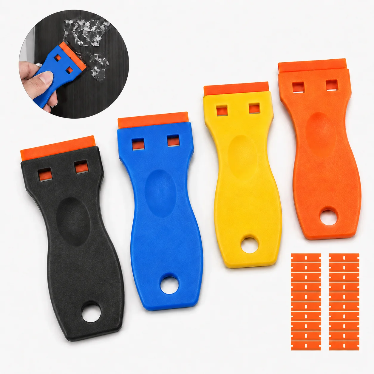Plastic Razor Blade Scraper Car Sticker Remover Multipurpose Auto Film Applying Tool Glass Window Cleaning Glue Label Decal Tool