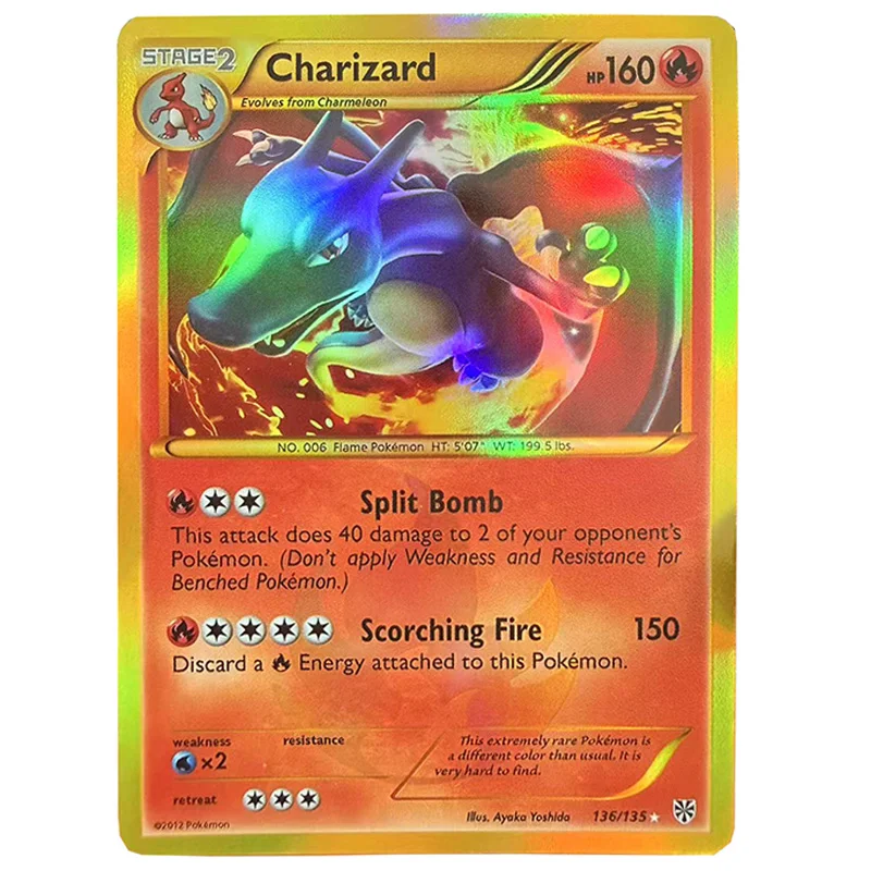 

PTCG Black Charizard, английская версия, сделанная своими руками цветная флеш-карта, коллекционная карта для аниме-игр, подарок, игрушка