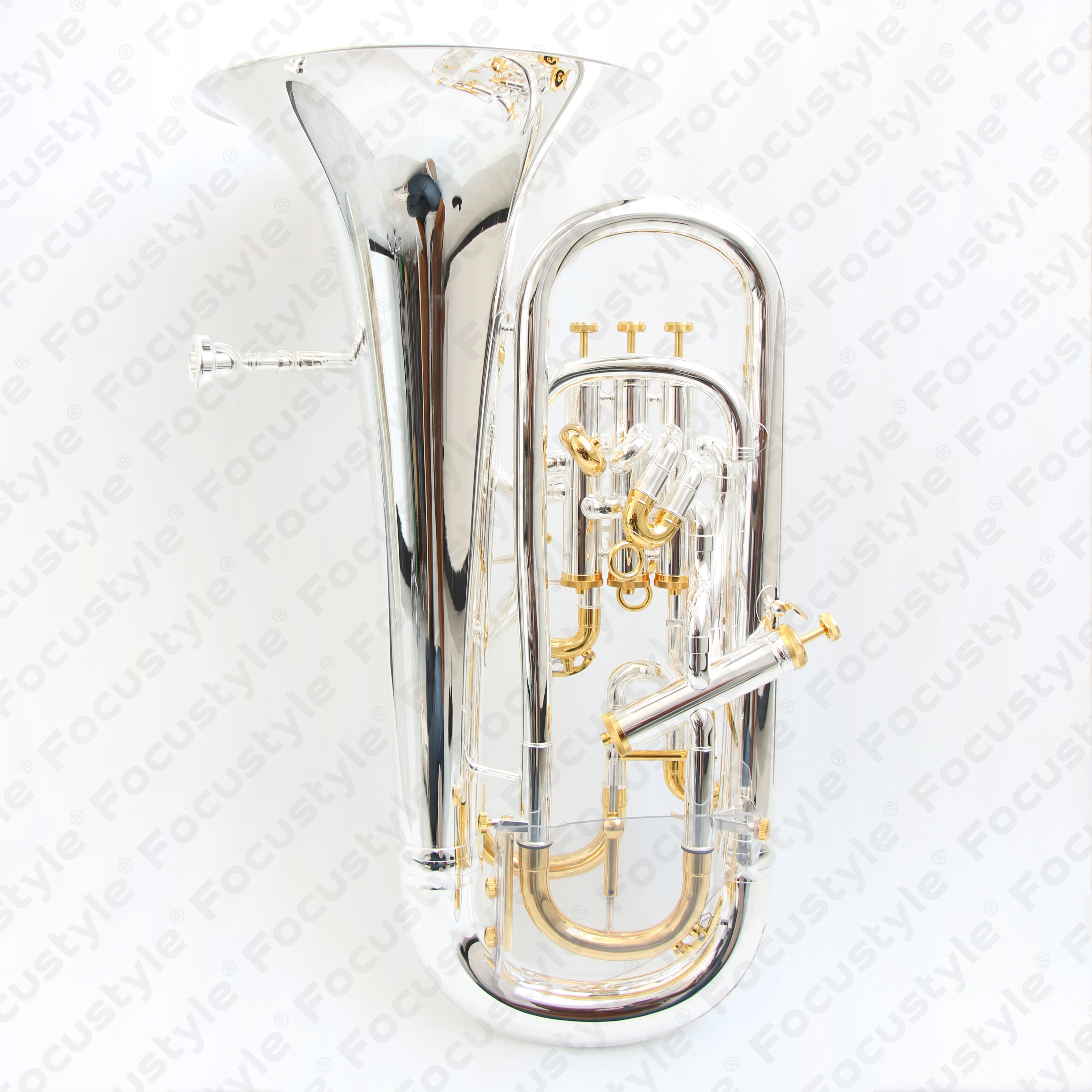 3+1 Valve Compensating Euphonium With Trigger Brass Body Wind Musical Instrument for Student Band Daily Rehearsal and Training