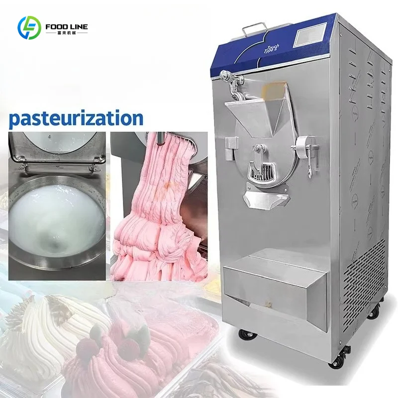 Customized Italian Ice Cream Pasteurization Combination Machine Hard Ice Cream Batch Freezer