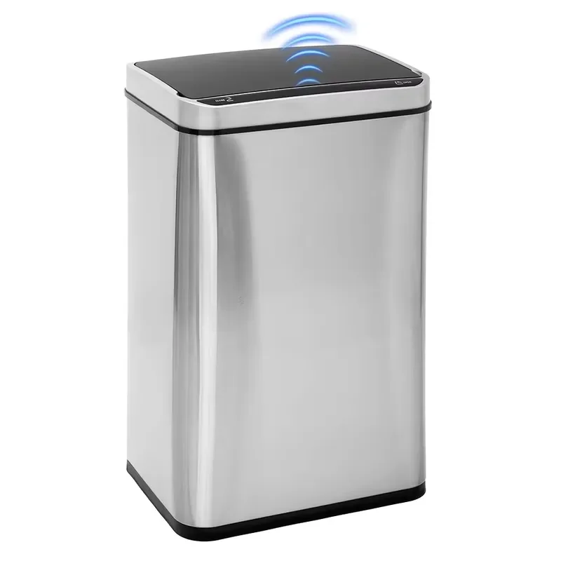 30L to 80L Automatic Stainless Steel Trash Can Smart Induction Sensor Waste Bin for Kitchen Home Office Use