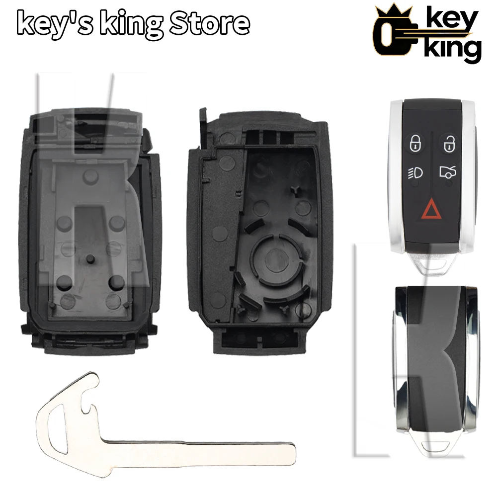 KK Smart Car Key Shell 5 Buttons Case For Jaguar XF XJ XE F‑PACE,Keyless‑go Remote Key Housing Cover