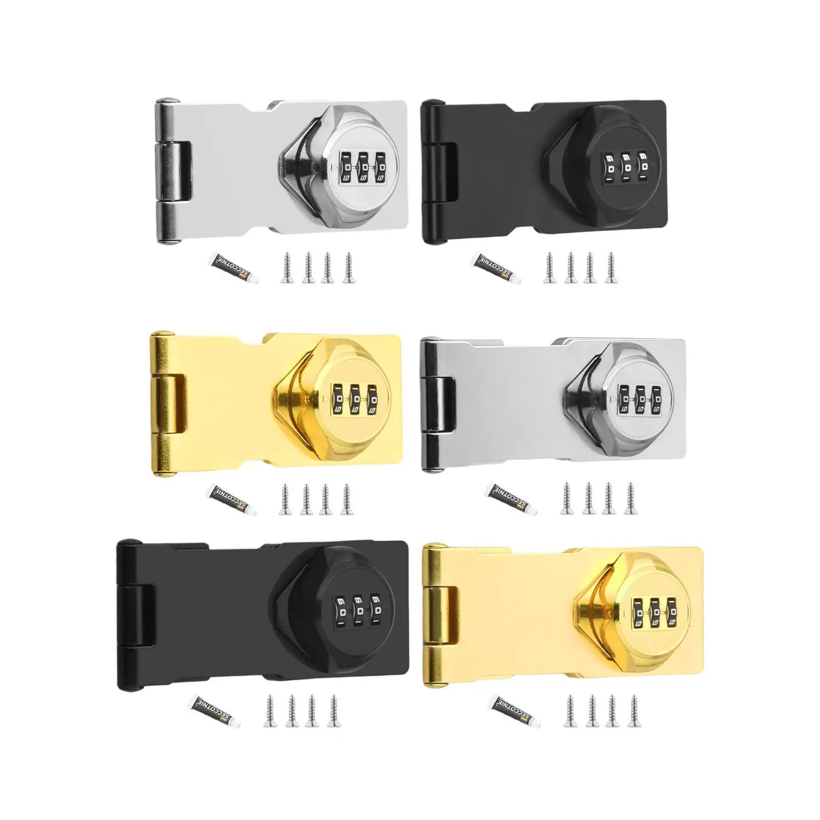 Mechanical Password Lock with Screws 3 Digit Mechanical Dial Combination cam Lock for Barn Door Bathroom Office Cabinets Outdoor