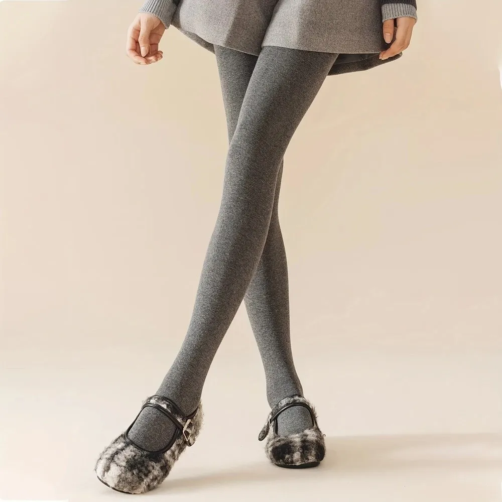 Elastic High Waist Warm Pressure Tights High-Density Knit Breathable Stockings Stretchy Machine Washable Leggings