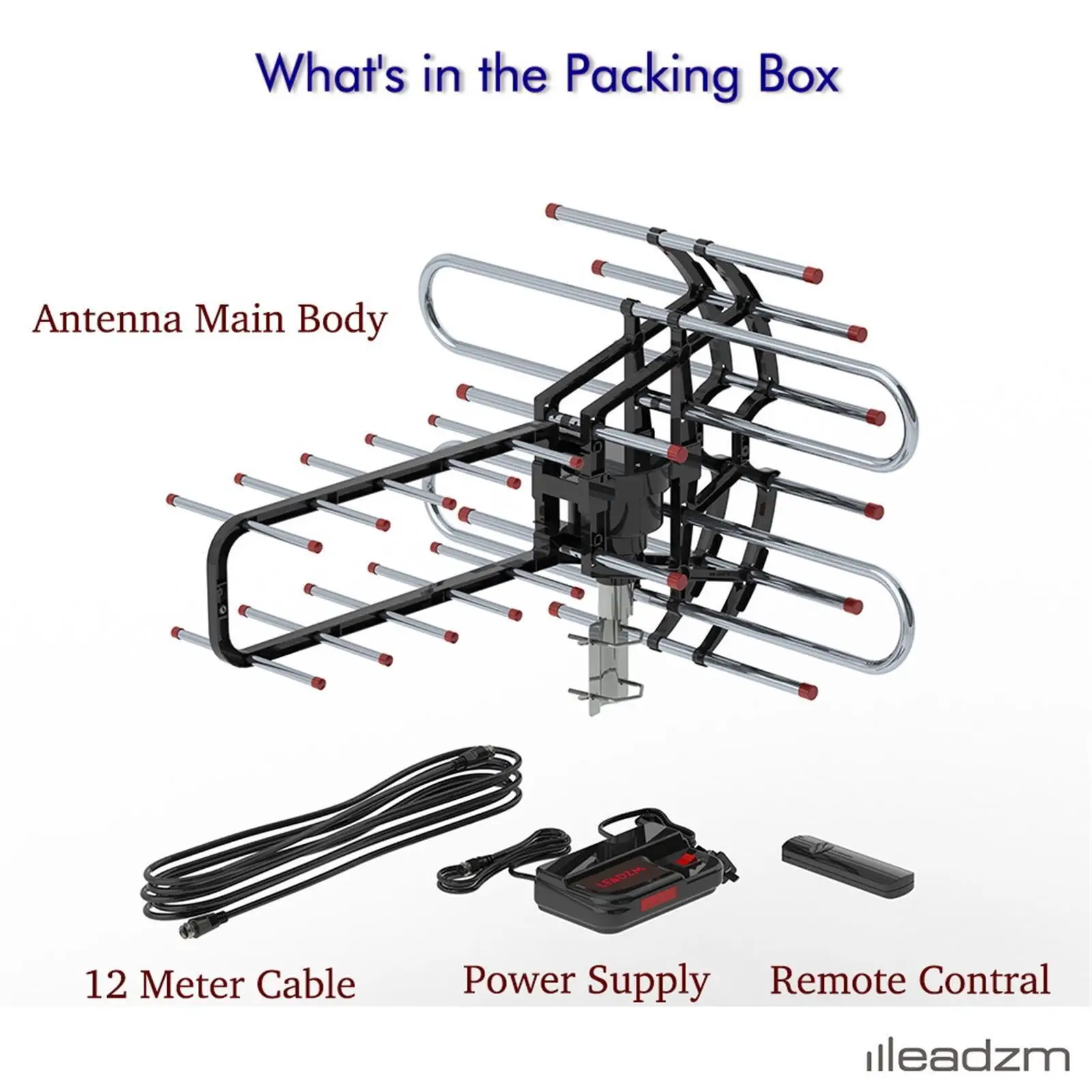 990 Miles Outdoor 1080P Amplified TV Antenna HD TV 36dB Rotor 360° UHF/VHF HDTV