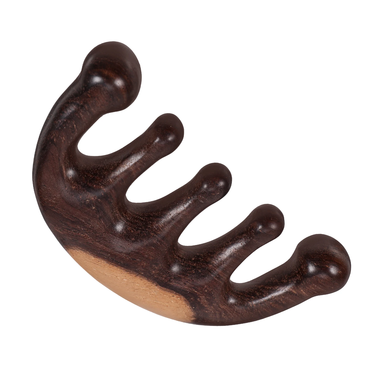 

Five Tooth Massage Comb Scalp Massager Wide Tools Head Wooden Curly Hair No Static Detangling Sturdy Portable Lightweight