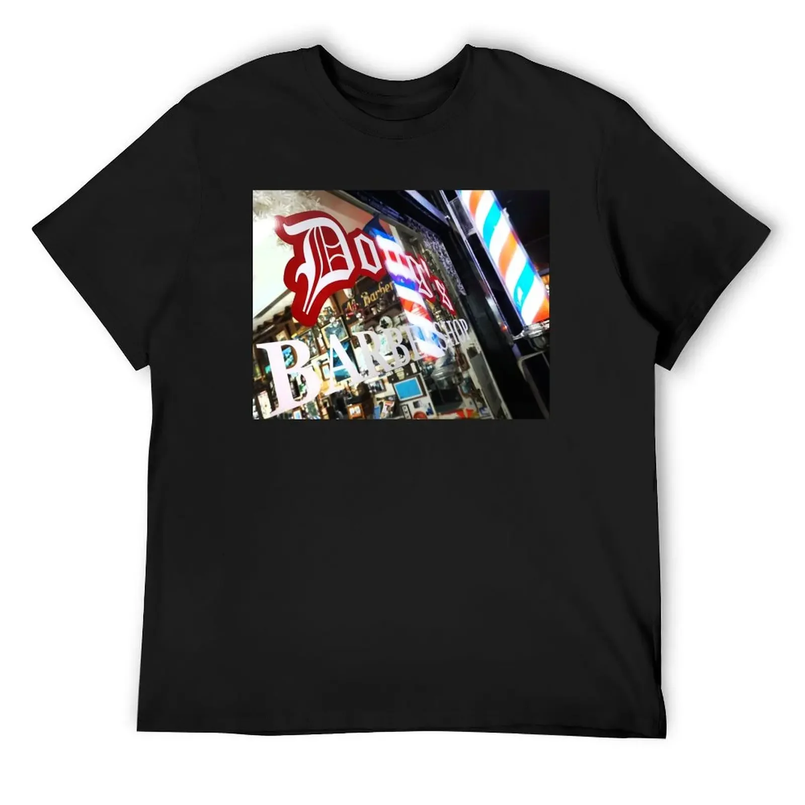 

Doug's Barbershop Night Vibes T-Shirt Louboutins shirts graphic tees cotton graphic tees mens designer t shirt