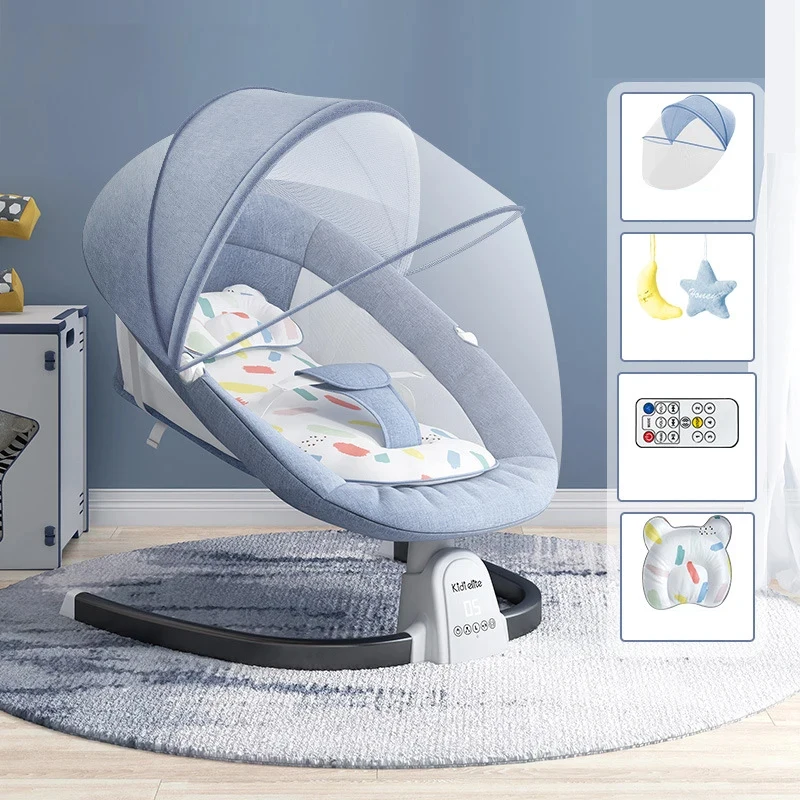 Baby Electric Rocking Chair With Bluetooth Newborn Comfort Chair Reclining Chair Baby Sleep Cradle Bed Can Sit And Lie Down 0-3Y