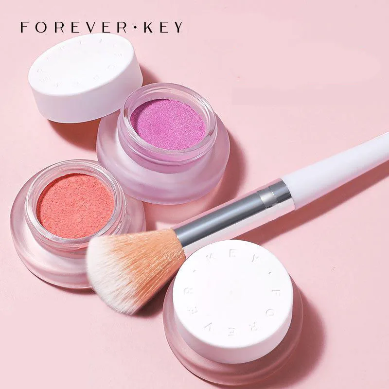 4g Foreverkey Blusher Powder Paste  Women Multi-purpose Monochrome Blush Mud Eye Shadow Matte Powder Blusher Lip Glaze Makeup