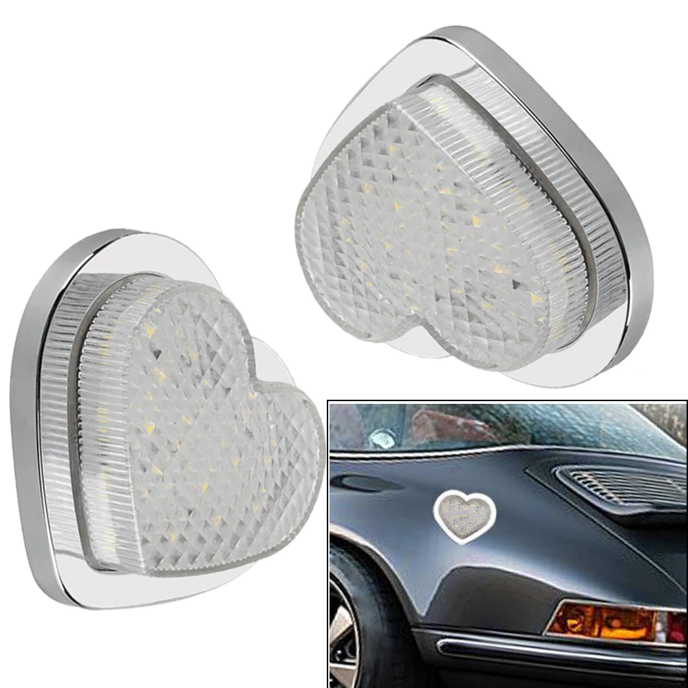 Heart Shaped Side Marker Heart Led Side Signal Light Universal Fit For 12-24v Car Led Side Marker Lights 2PCS