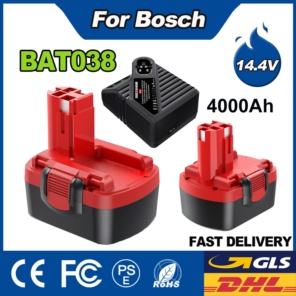 Powtree 4000mAh batterie pour Bosch BAT038 14.4V NI-MH pour batterie Bosch BAT040 BAT041 BAT140 BAT159 PSR GSR GWS GHO GDR GDS