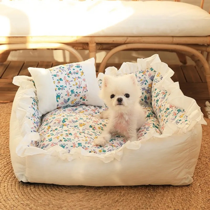 45x45cm Pet Four Seasons Universal Cat and Dog Nest Removable Washable Bite Resistant Very Soft Small Dog Pet Deep Sleep Cat Bed