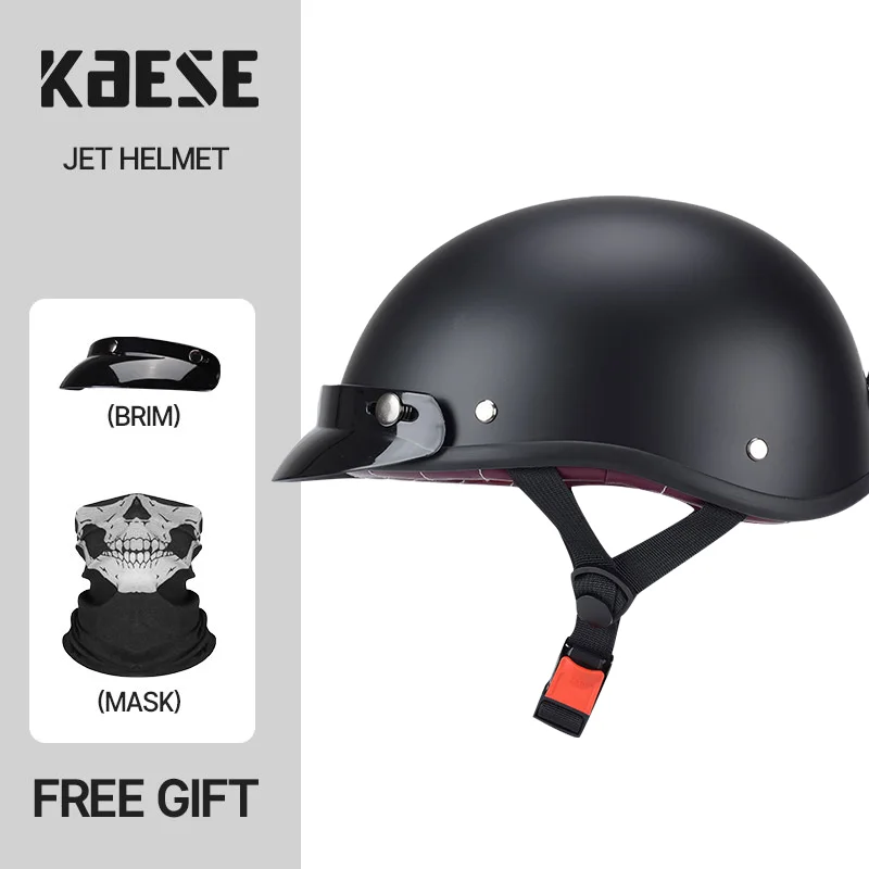 

Unisex Matte Black Half Motorcycle Helmets Scooter Biker Motorbike Racing Riding Helmet Open Face Retro Vintage Casco