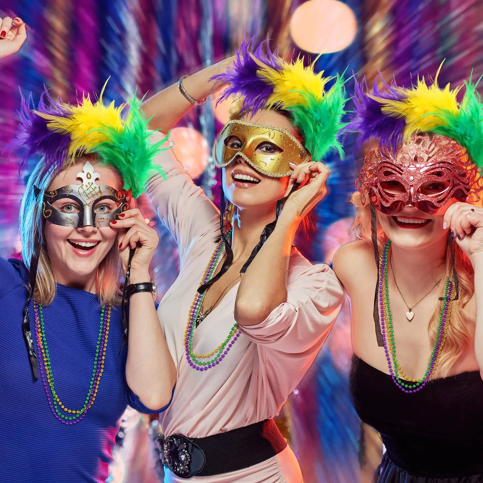 Feather Headband for Women Mardi Gras Costume Party Carnival Accessories 1pcs Carnival Headpieces for Women Show Girl Feather  main image 3
