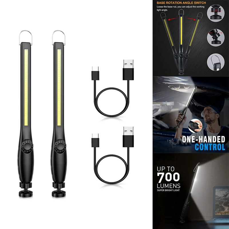 

4 Piece USB Rechargeable Torch Hook Lantern Inspection Light Camping Car Repair Lamp