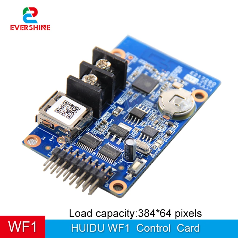 HUIDU HD-WF1 WF1 LED Control Card WiFi USB Full Color LED Display Controller 384*64 Pixels HUB75E LED Signage Control Card