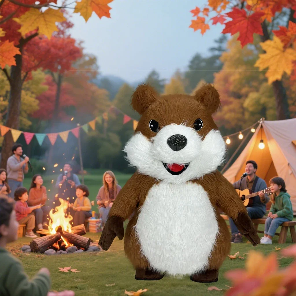 Disfraz de Mascota Gigante Hinchable de Mapache, Hámster, Ardilla, Muñeco Andante para Publicidad, Halloween y Navidad