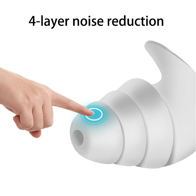 1Pair 3 Layer Soft Silicone Ear Plugs Tapered Sleep Noise Reduction Earplugs Sound Insulation Ear Protector