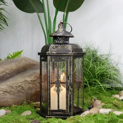 Vintage Candle Holder Lantern Metal Decorative Lantern Lantern Hanging Candlestick Wedding Home Decor Living Room Decoration