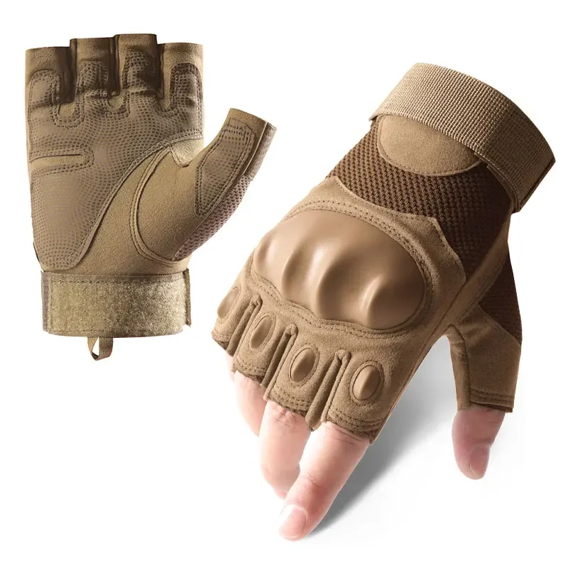 News Men's Wear-resistant Cycling Tactics Gloves Anti-Scratch Half Finger Hiking Gloves Summer Non-Slip Camping Gloves Unisex