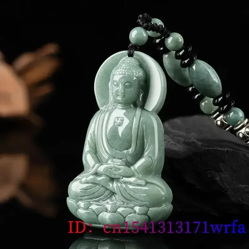 Imagem -03 - Birmanês Jade Buda Pingente Amuleto Natural Real Pedras Preciosas Esmeralda Verde Jade Jóias Jadeite Encantos Fashion Designer