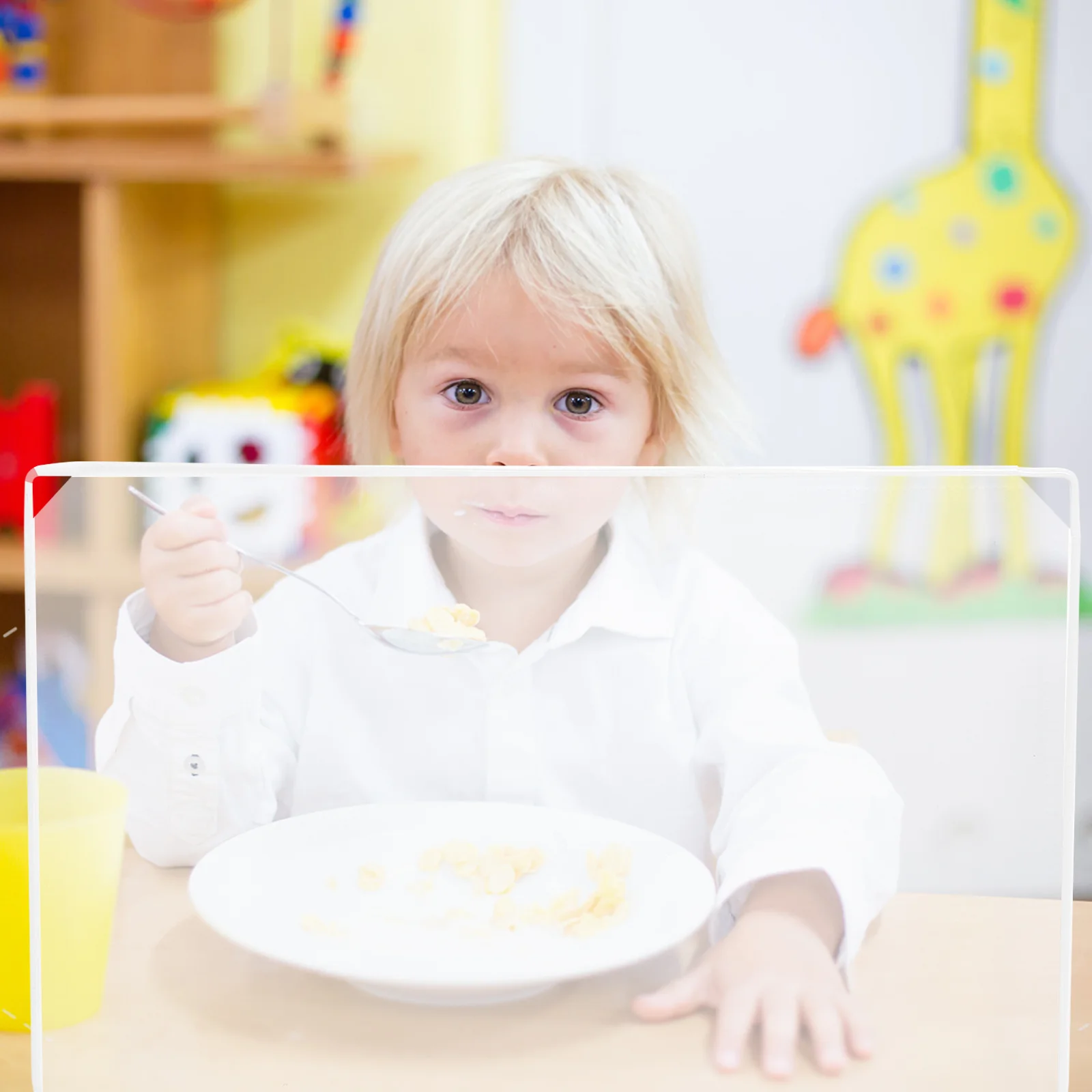 1Set Compact Clear Sneeze Guard Desk Divider Multi-Functional Use for Offices Schools Pharmacies Cashiers Receptions