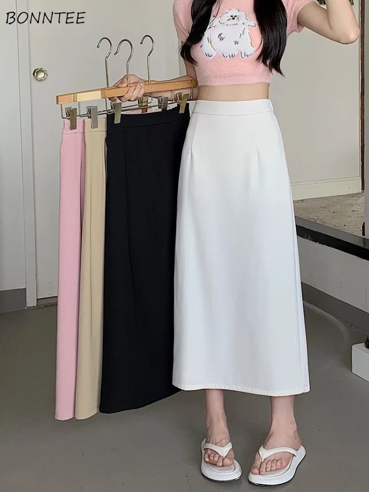 

Skirts Women Solid Simple Elegant Prevalent Special Young Korean Style Leisure Vintage Delicate Tender Personality Creativity