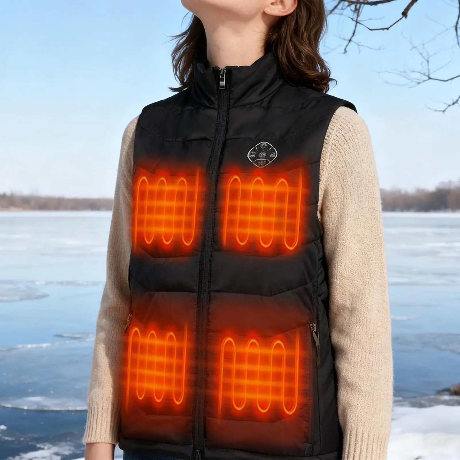 سترة ساخنة الذكية التحكم في درجة الحرارة الحرارية يندبروف تنفس سترة تسخين كهربائي سترة الطقس البارد التزلج الشتاء الصيد جولف #4