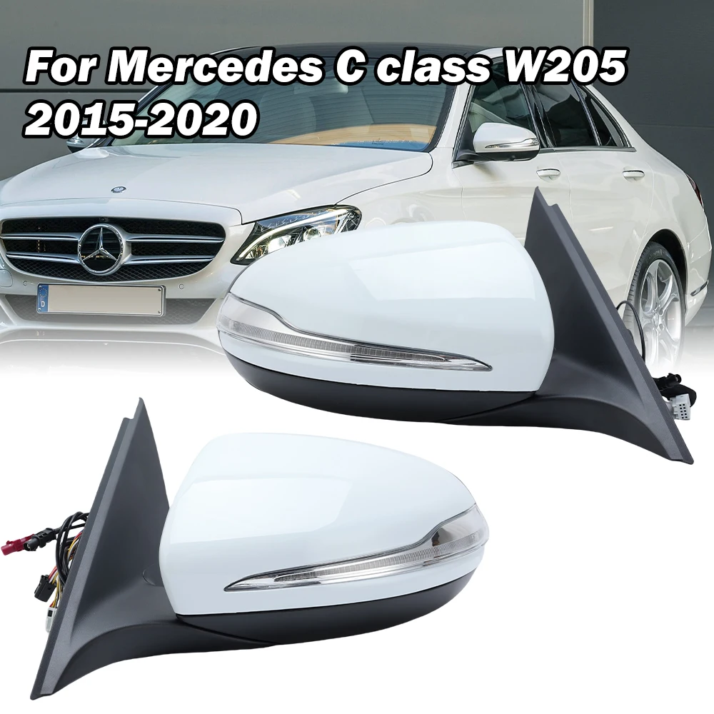 18 Wire Side Mirror Assembly For Mercedes-Benz C-Class W205 2015-2020 White Left-Hand Drive Model Side Mirrors Car Accessories