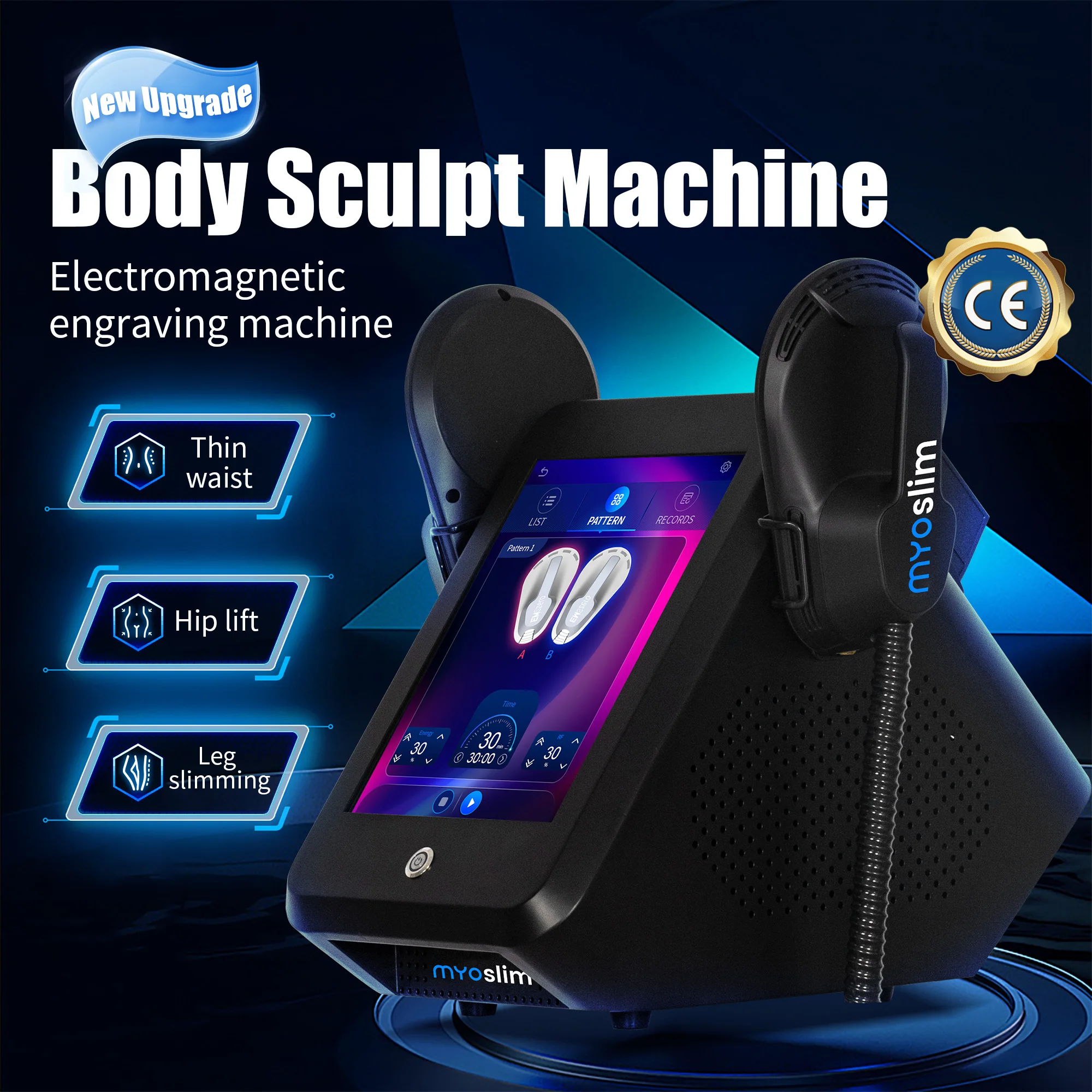 MYOslim EMS Body Sculpting Machine RF Sculpt Muscle Stimulation Massager 15 Electromagnetic Butt Fat Healthy Beauty Store Salon