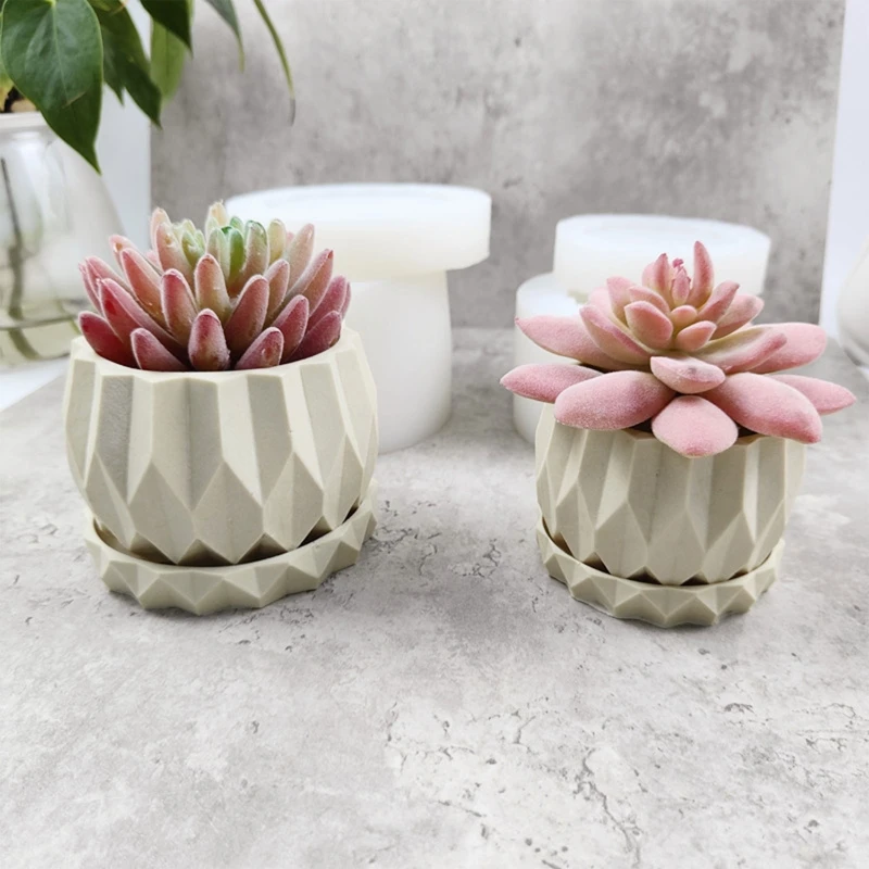 Flower Pot Silicone Mold Diy Succulents Concrete Flower Pot Plaster Cement Mold Dropship