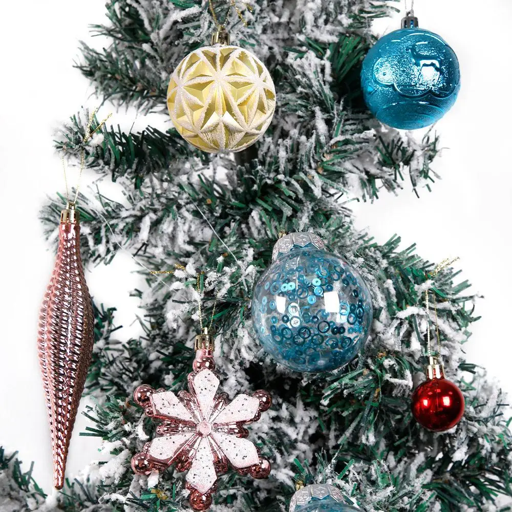 

Christmas Decorative Electroplated Ornament Set Christmas Tree Hanging Decorations Gift Box Set Festive Snowflake Ornaments