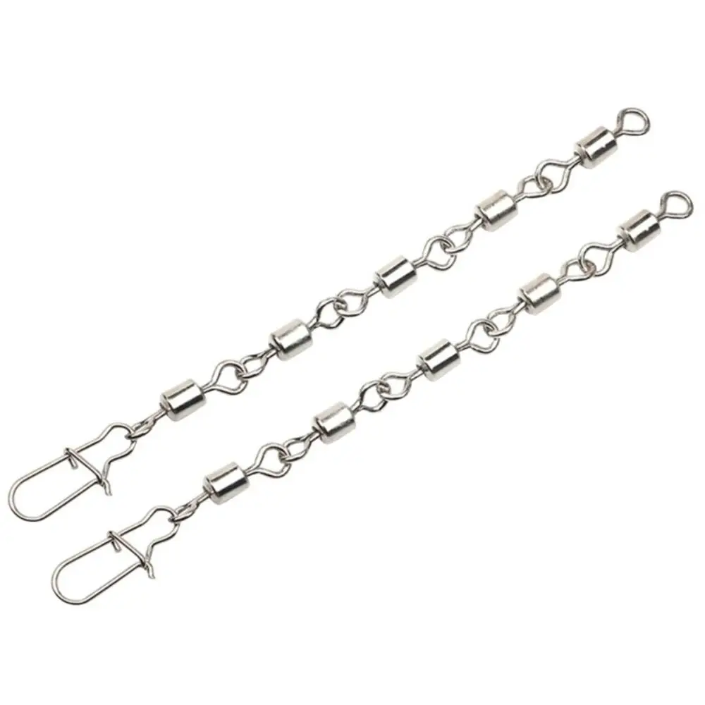 10Pcs Anti-bite Chain Stainless Steel Rolling Swivel Snap Spanish Mackerel Whitebone Porgy Sea Fishing accessories Tackle Pesca