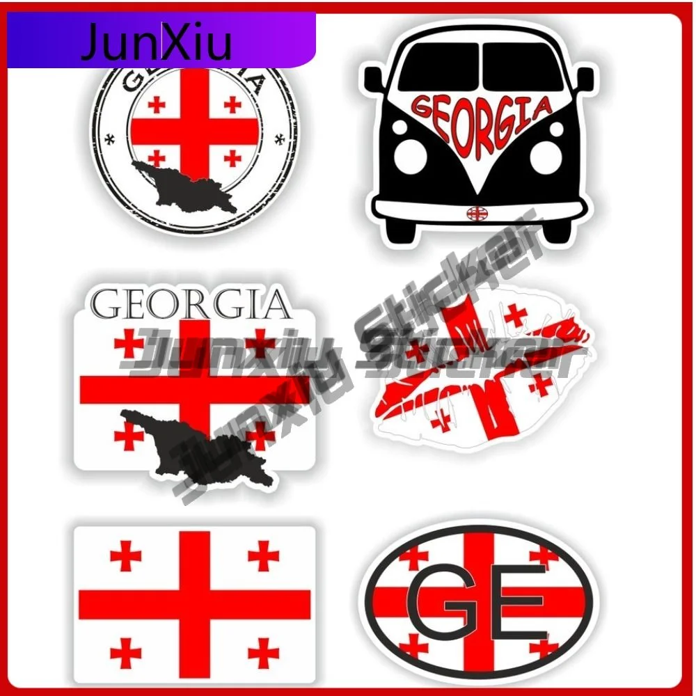 

Georgia Europe Cute Car UV Resistant Sticker Decoration Weatherproof Cool Design Decals Sticker UV Emblem Truck National Trendy