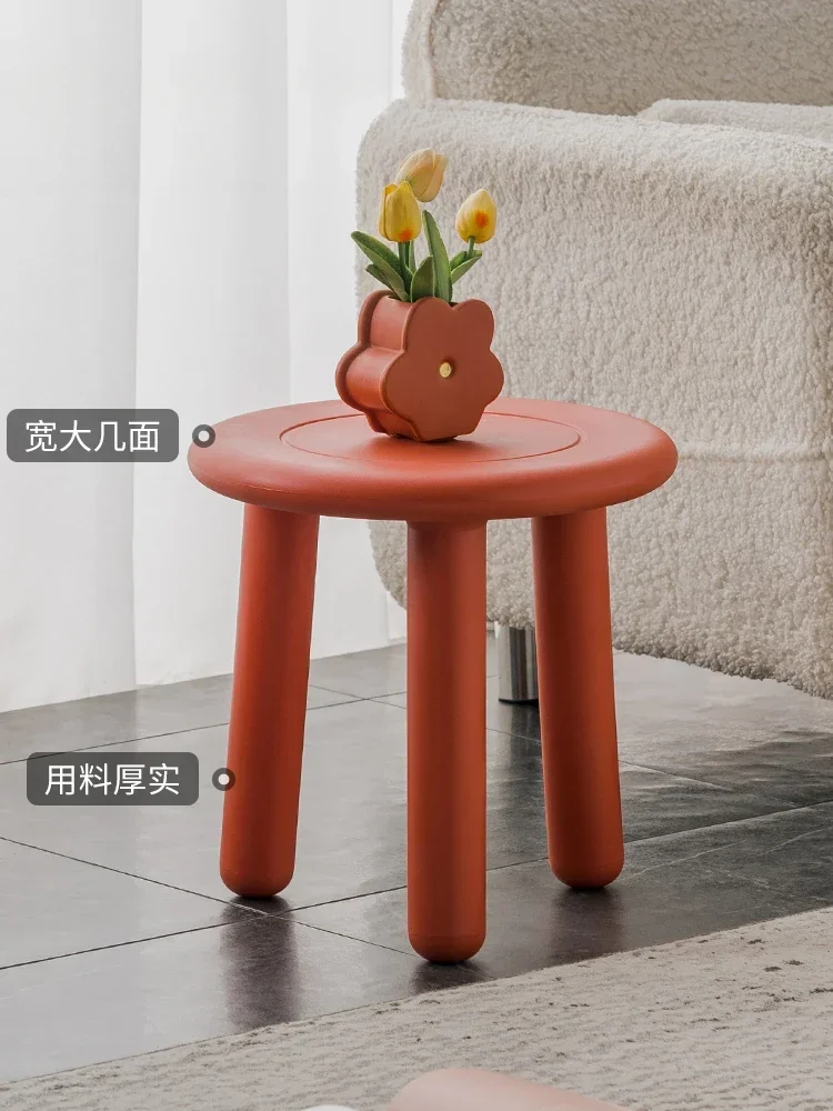 Simple Plastic Sofa Side Table for Living Room Round Coffee Table Nordic Kindergarten Small Table image 2