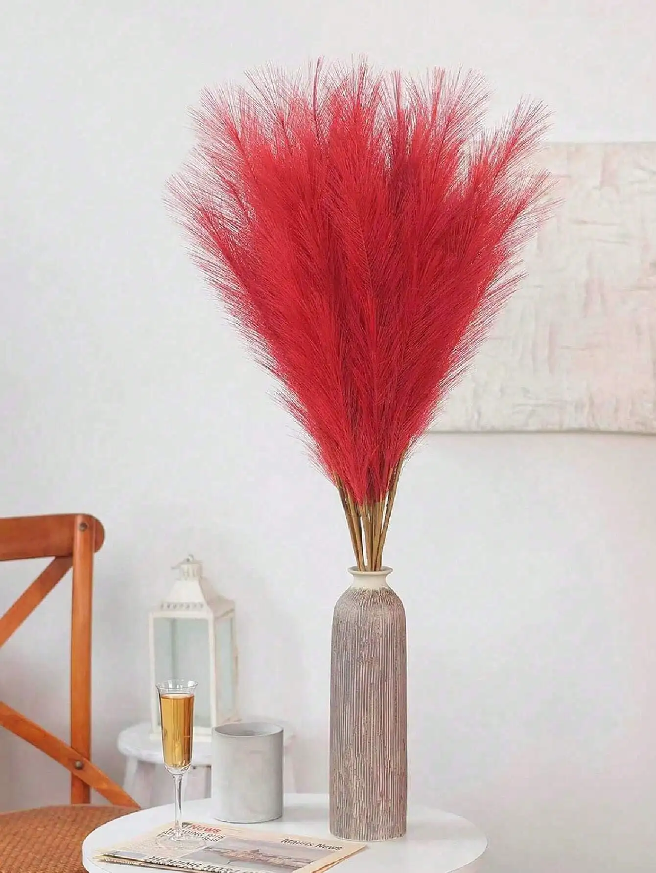 Red Artificial Reeds for Wedding Party Decoration