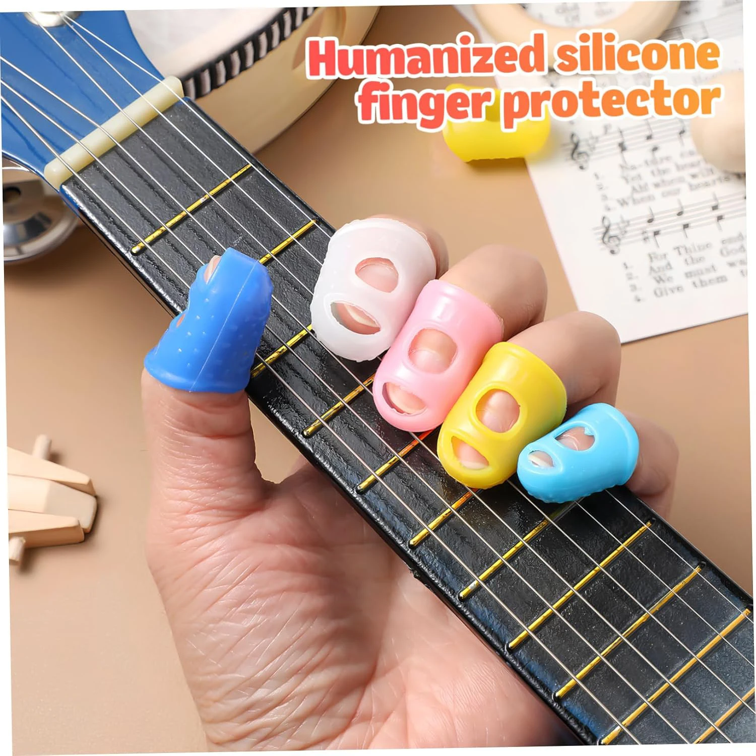 10/20 Pair Guitar Silicone Finger Cots,Wax Smoking Finger Cots,Heat Resistant, Scratch Proof, for Guitar And Manual Handling