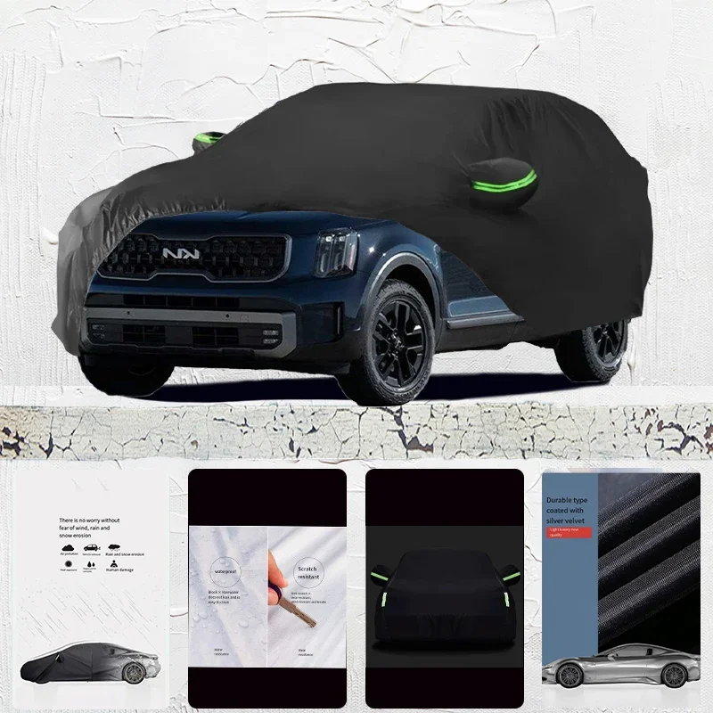 

For Kia Telluride Anti-UV Sun Shade Rain Snow Resistant Dustproof Car umbrella Black cover Full Car Cover Outdoor Protection