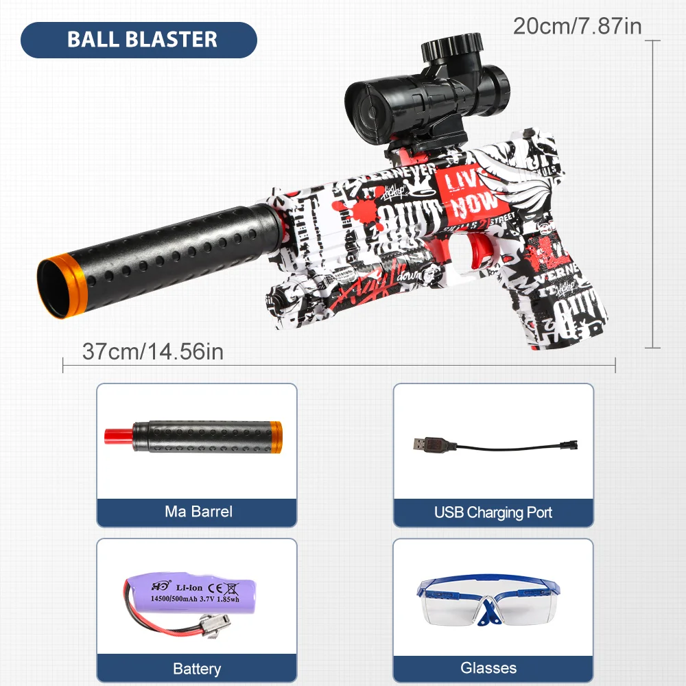 M416 elektrisch blasterpistoolspeelgoed, oplaadbaar, automatisch buitenspeelgoed voor teamactiviteiten, perfect cadeau (kogels exclusief)