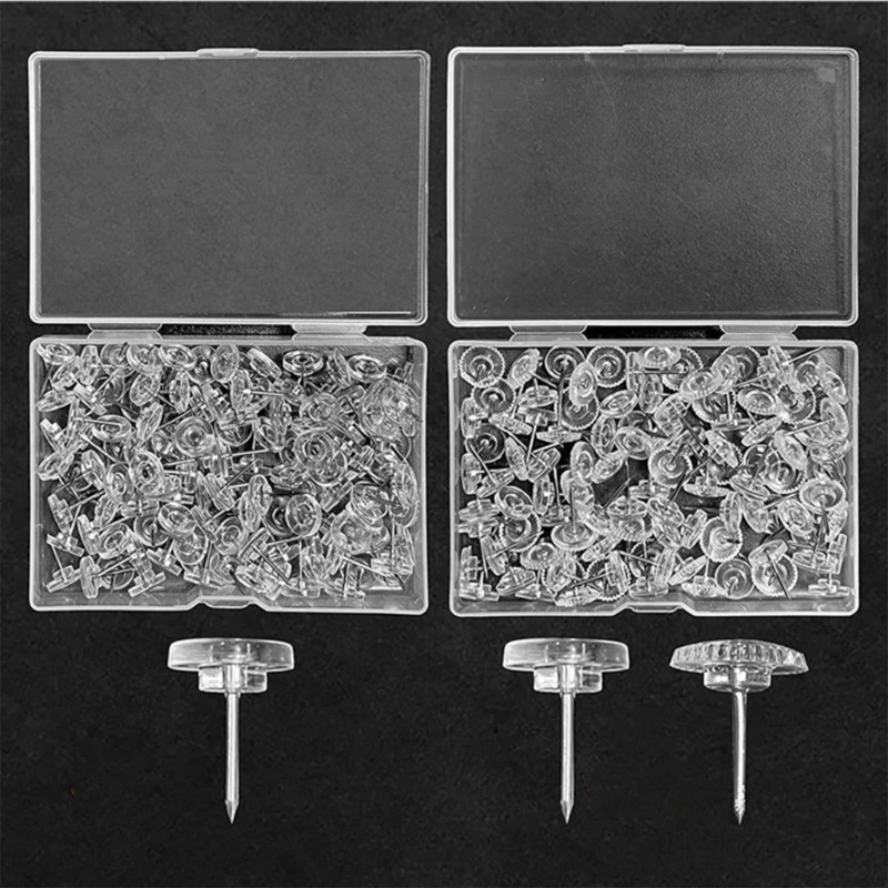 50/100/150pcs Transparent Push Pins Thumb Tacks Thumbtack Map Cork Board Pushpins Drawing Photo Wall Studs School Supplies