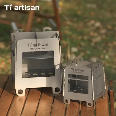 Tiartisan Titanium Multi-fuel Campng Stove Ultralight Folding Wood Burner Mini Alcohol Stove Backpacker Portable Pocket Stove
