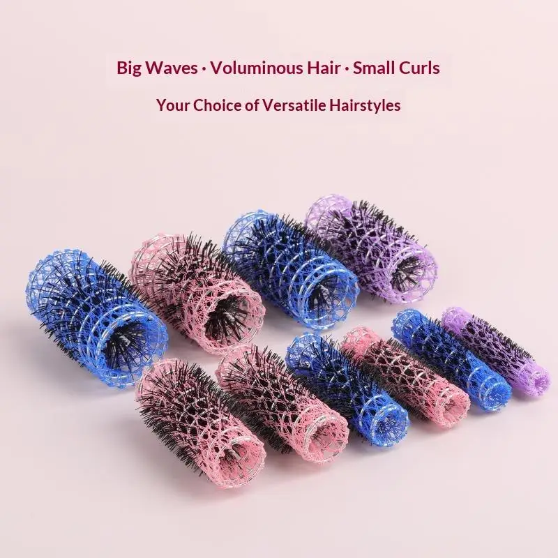 12Pcs Sponge Hair Roller Set Self Grip No Heat Self-adhesive Curling Hairdressing Heatless Hair Curler Classic Styling Accessor