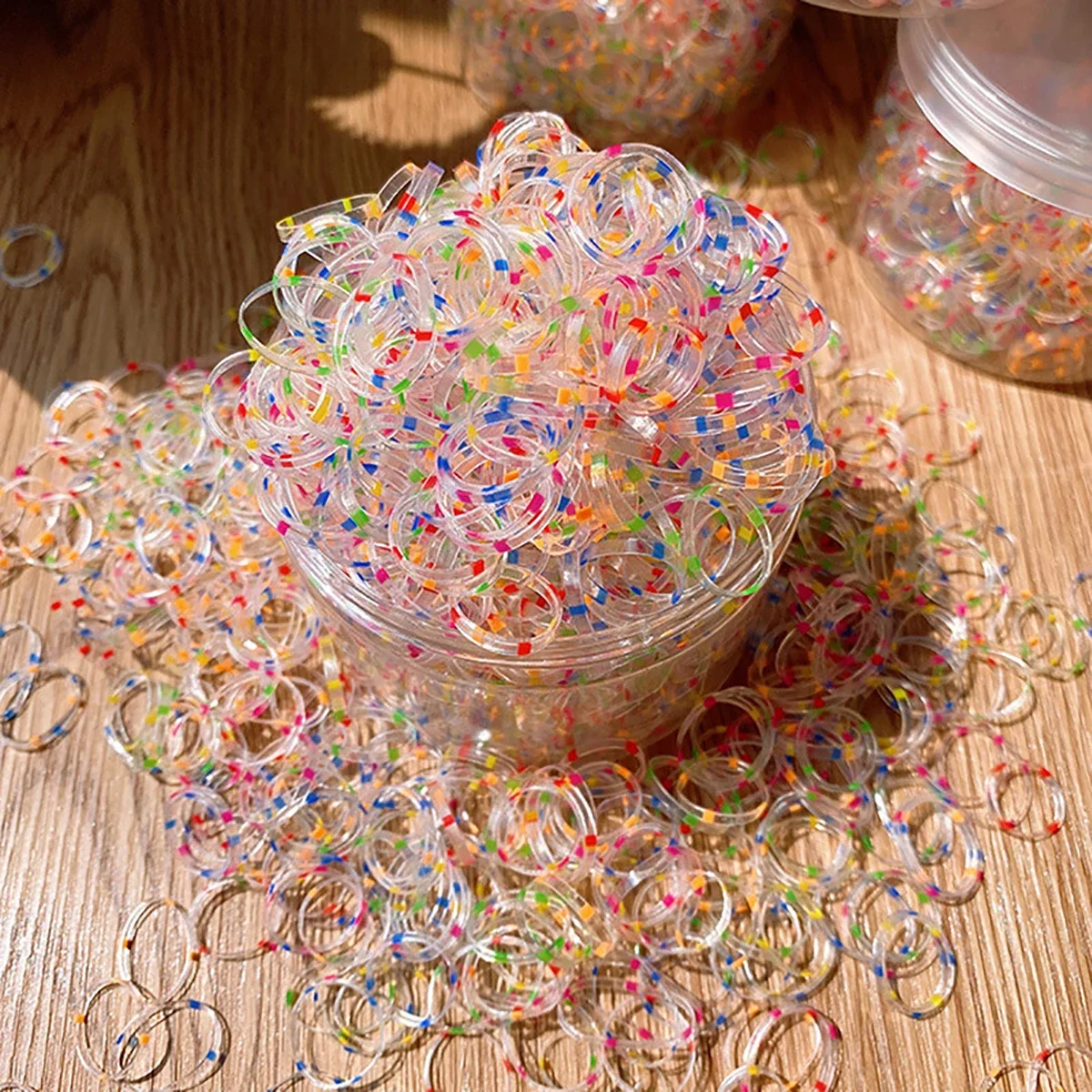 800Pcs Disposable Rubber Band Does Not Hurt Hair Girls Small Childrens Scrunchies Head Rope Cute Baby Color Headdress image 4